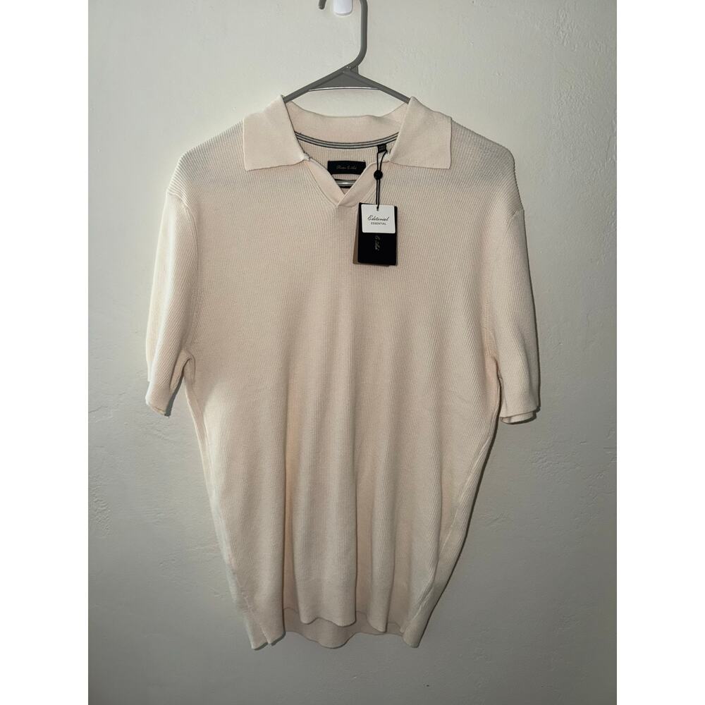 Porter & Ash – Modal Blend Knit Polo Shirt – Cream – Men’s Small – NWT